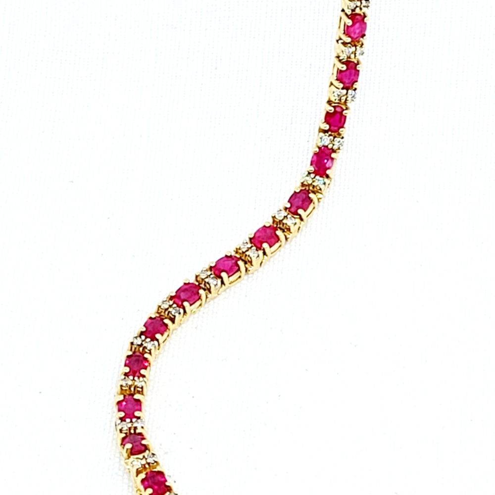 Ruby and diamond tennis bracelet